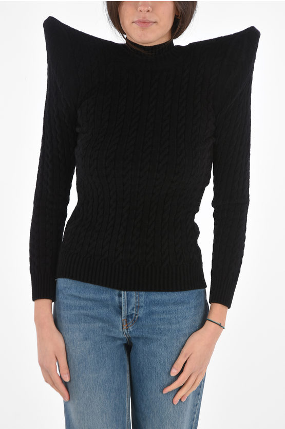 Balenciaga Turtleneck PAGODA Pullover with Shoulder Pads women