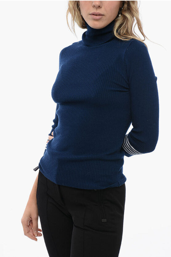 Aspesi Turtleneck Ribbed Wool Blend Sweater