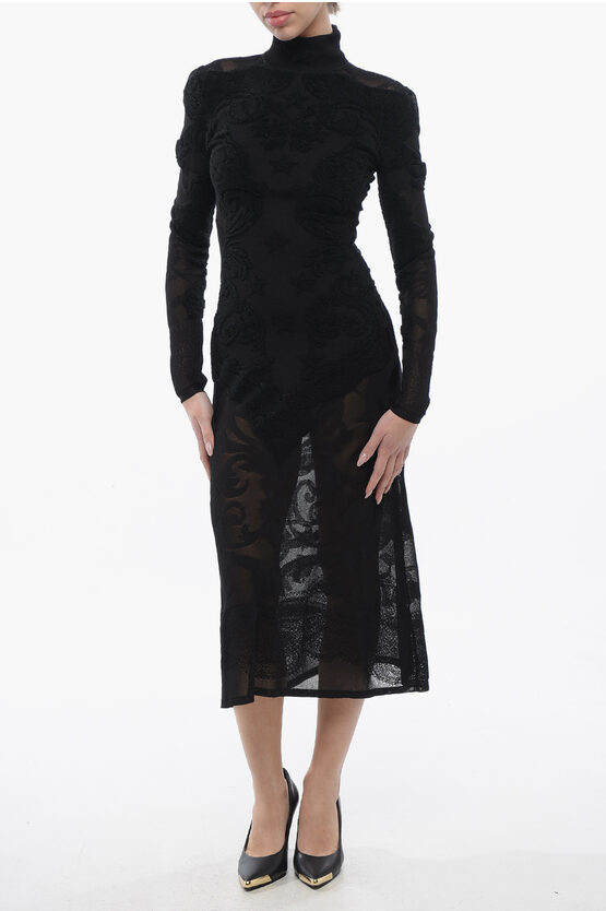 Balmain Turtleneck See Through Sheath Dress