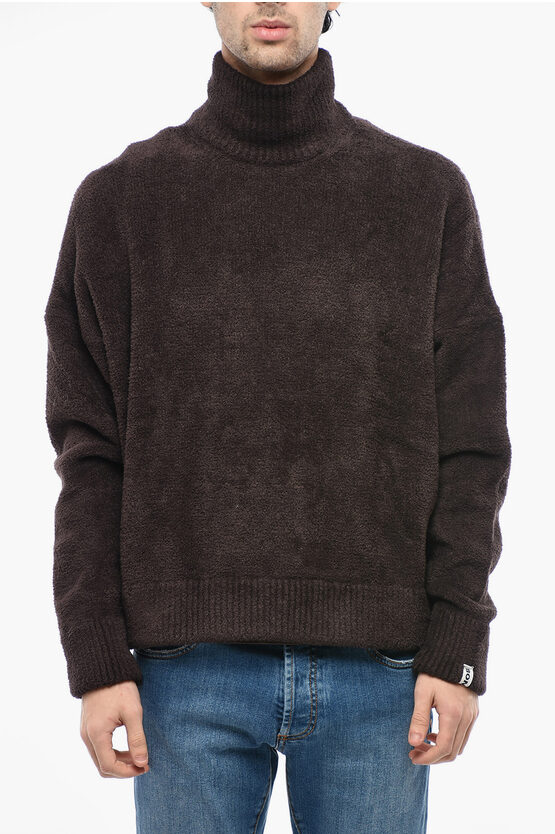 Bonsai Turtleneck Stretch Fabric Sweater In Brown