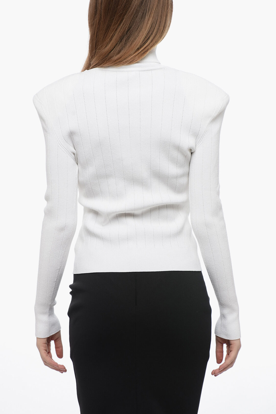 Balmain Turtleneck Sweater with Padded Shoulders women - Glamood