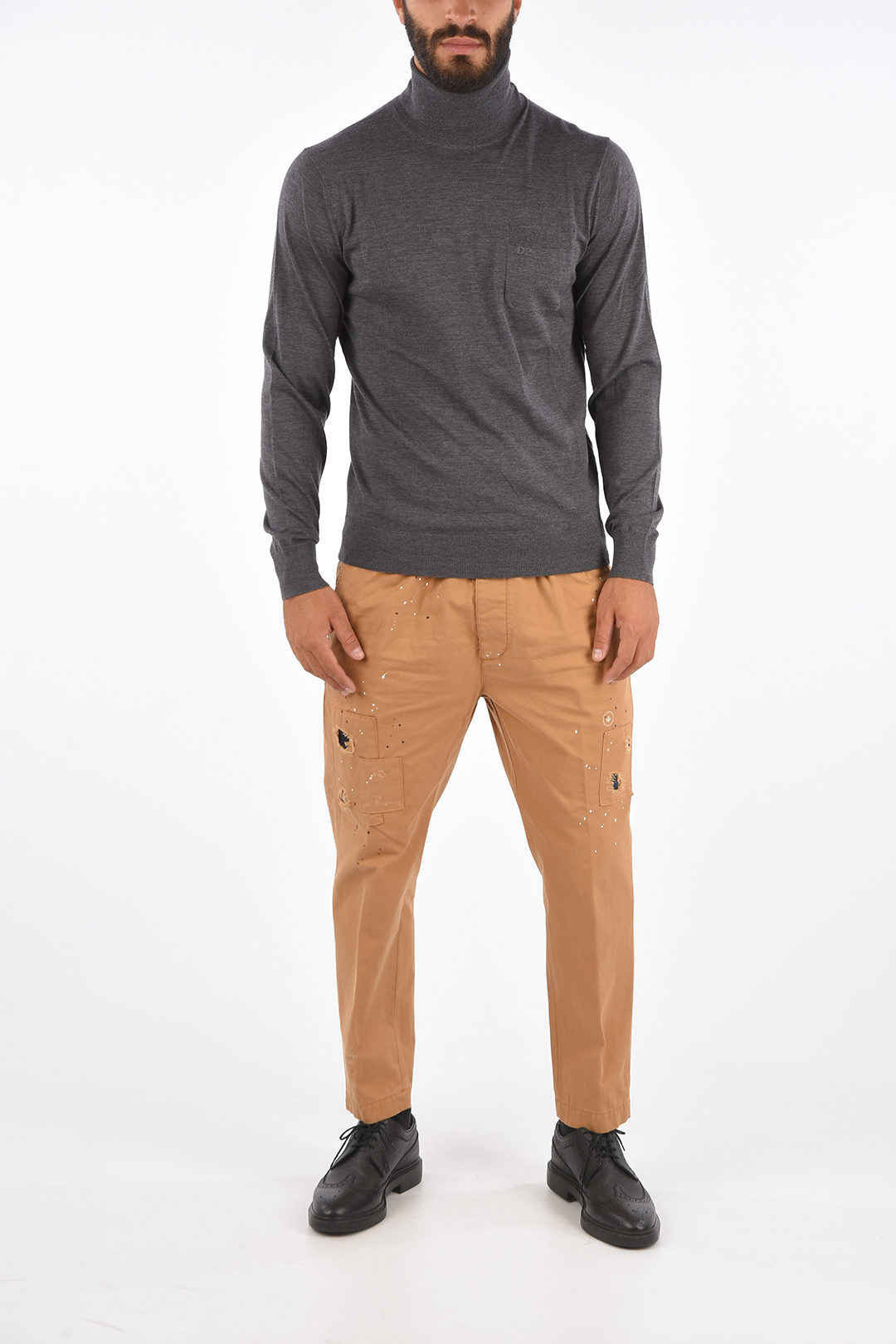 【送料&関税込】Dsquared2 Turtleneck Pullover Dsquared2 Turtleneck Sweater with Pocket men - Glamood Outlet