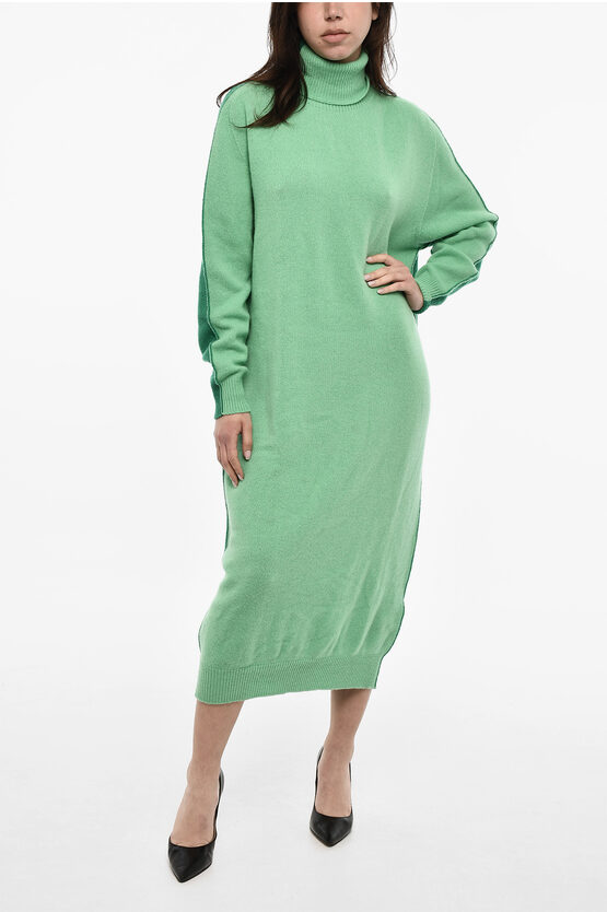 Dsquared2 Turtleneck Wool And Cashmere Maxi Dress