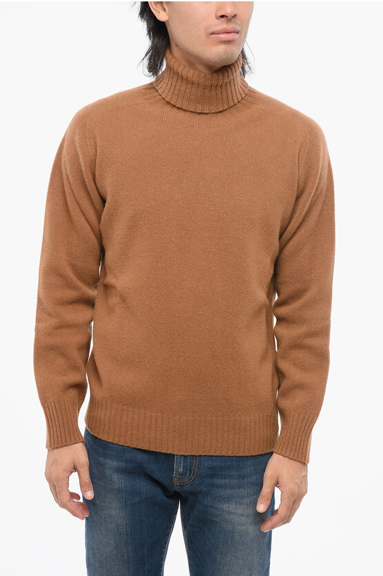 Altea Turtleneck Wool And Cashmere Sweater In Brown
