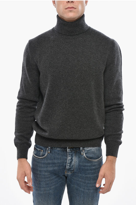 Malo Turtleneck Wool And Cashmere Sweater In Black