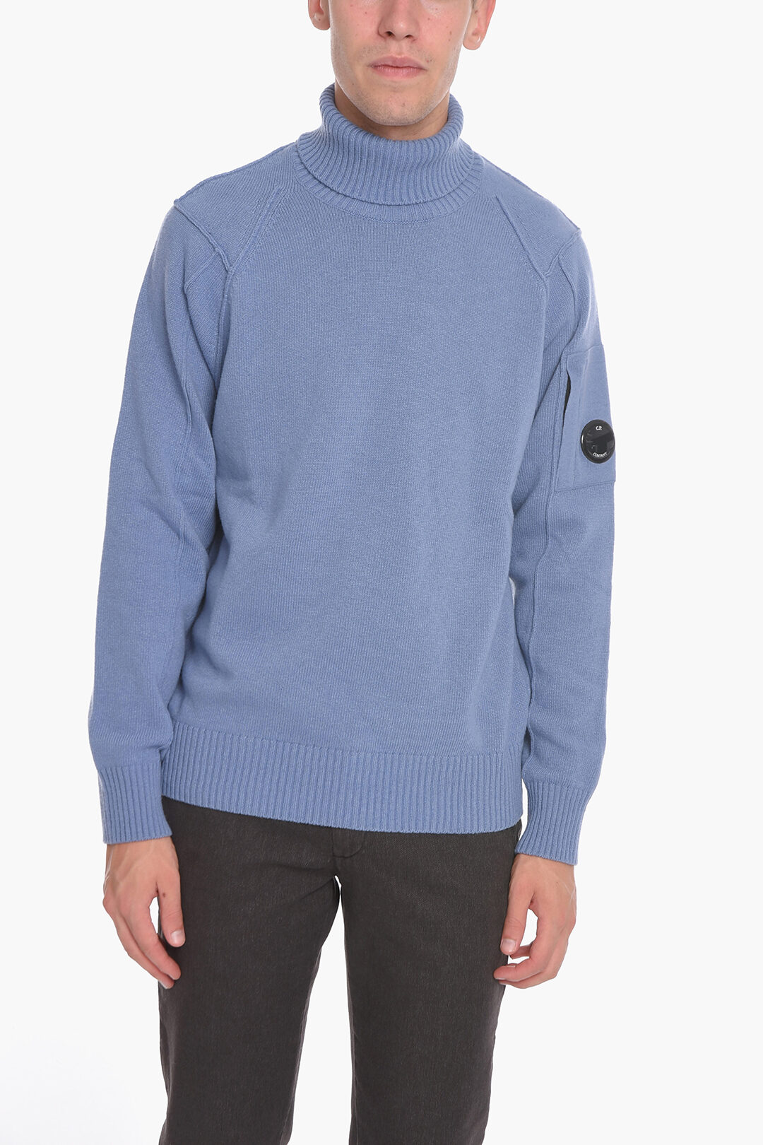 CP Company Turtleneck Wool Blend Sweater with Visible Stitchings men ...