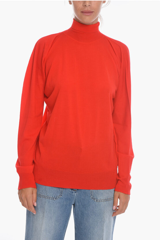 Bottega Veneta Turtleneck Wool Seamless Sweater In Red