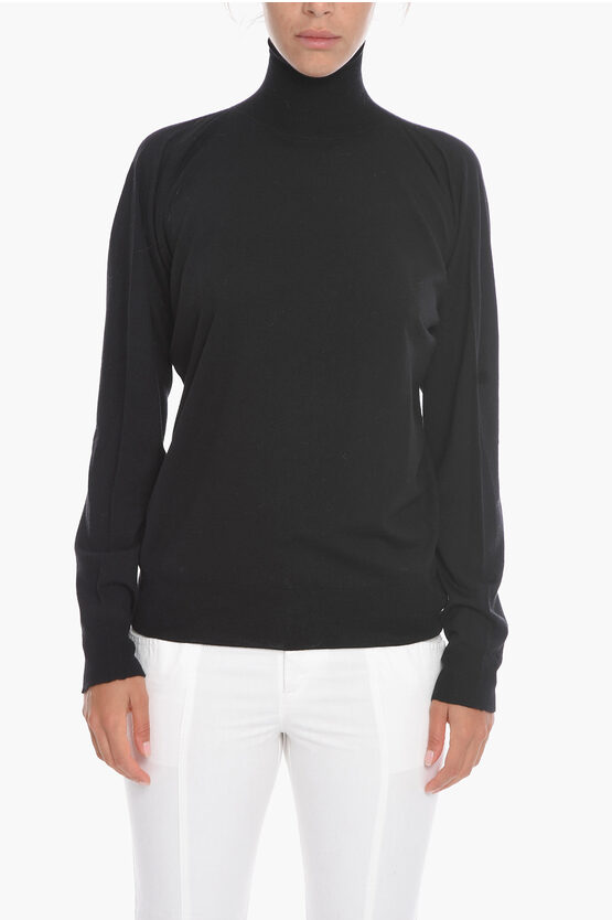 Bottega Veneta Turtleneck Wool Seamless Sweater In Black