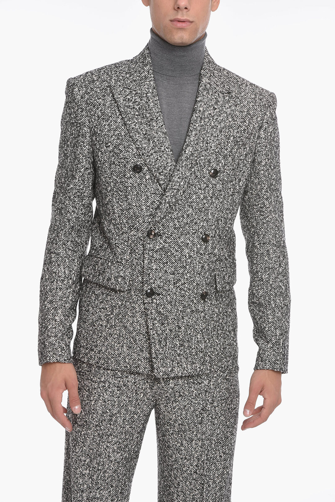 Amiri Tweed Double-breasted Blazer with Peak Lapel men - Glamood Outlet