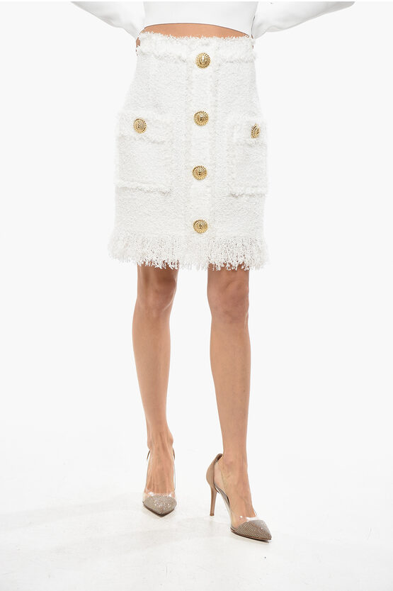 Balmain Mini Skirt In White