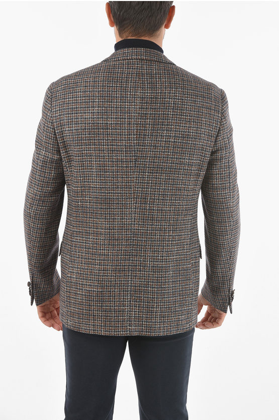 Corneliani Tweed Wool and Silk GATE Houndstooth Blazer men - Glamood Outlet