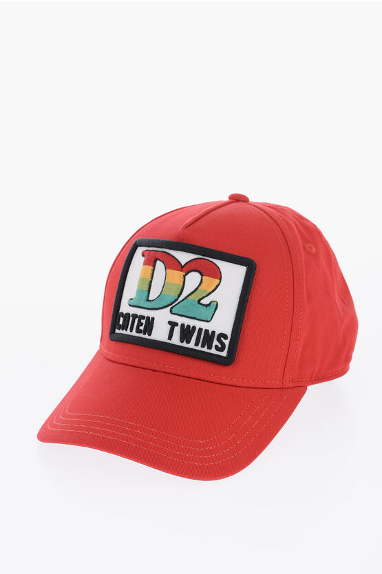 Dsquared2 Twiil Cotton Cap With Frontal Embroidery Logo In Multi