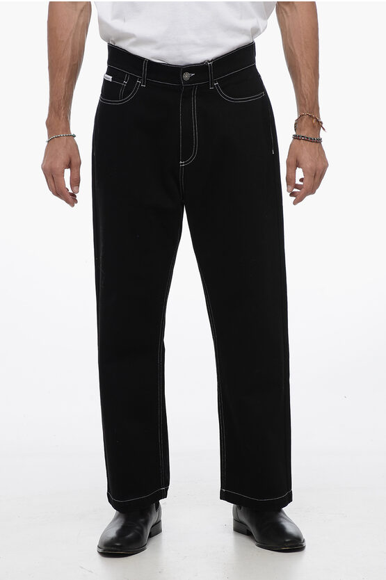 Shop Rassvet Twill 5 Pockets Pants With Visible Stiching