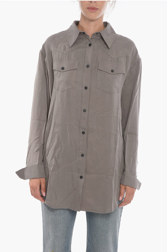 THE MANNEI TWILL CHIOS SHIRT WITH DOUBLE BREAST-POCKET