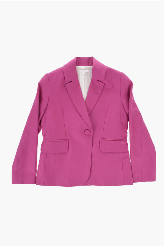 Chloé Twill Cotton And Linen Single Breasted Blazer