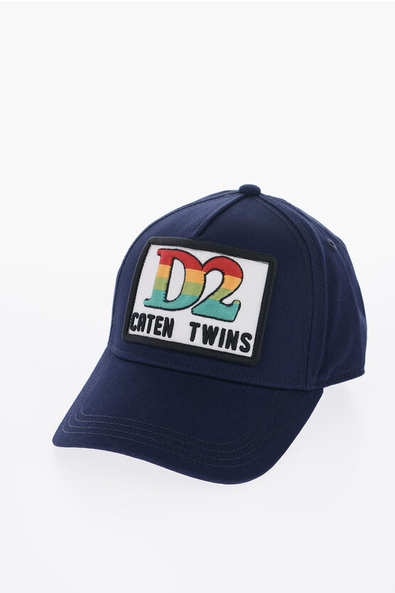 Dsquared2 Twill Cotton Cap With Frontal Embroidery Logo In Multi