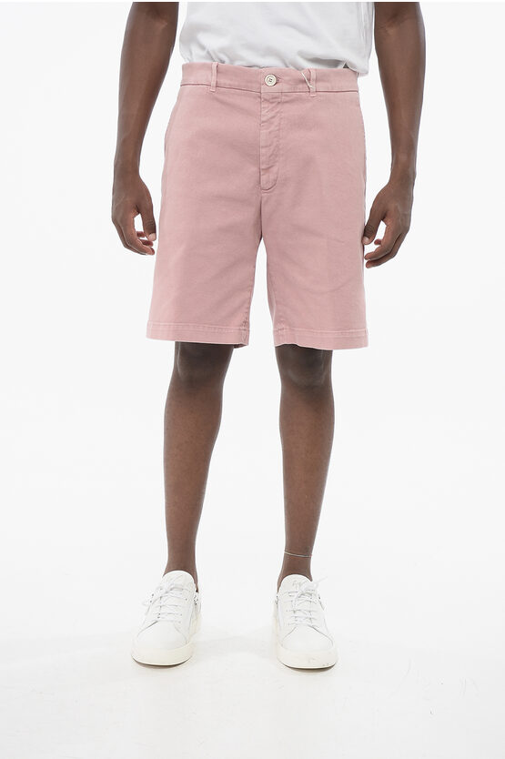 Brunello Cucinelli Twill Cotton Chinos Shorts In Purple