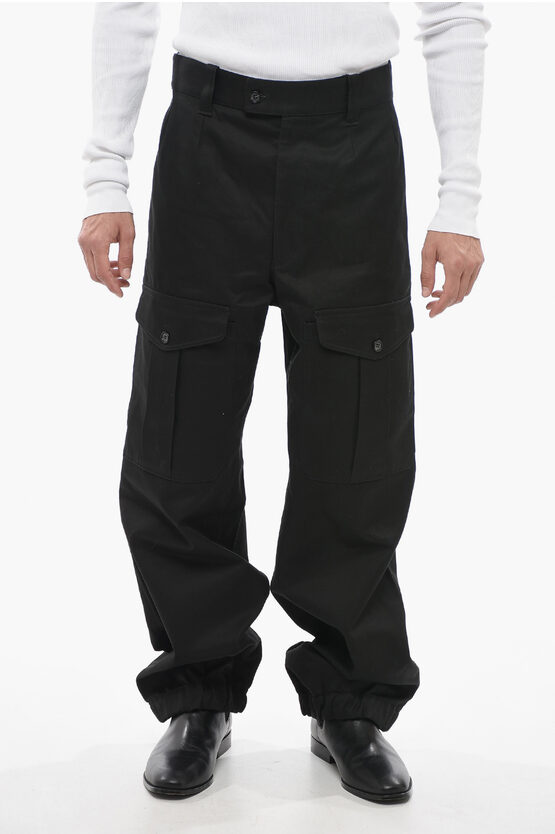 Shop Alexander Mcqueen Twill Cotton Military Baggy Cargo Pants