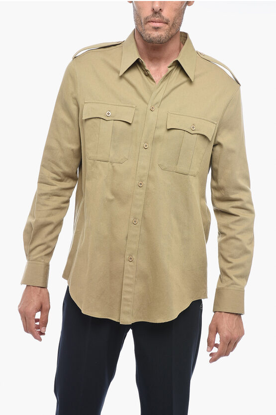 Shop Celine Twill Cotton Saharan Shirt