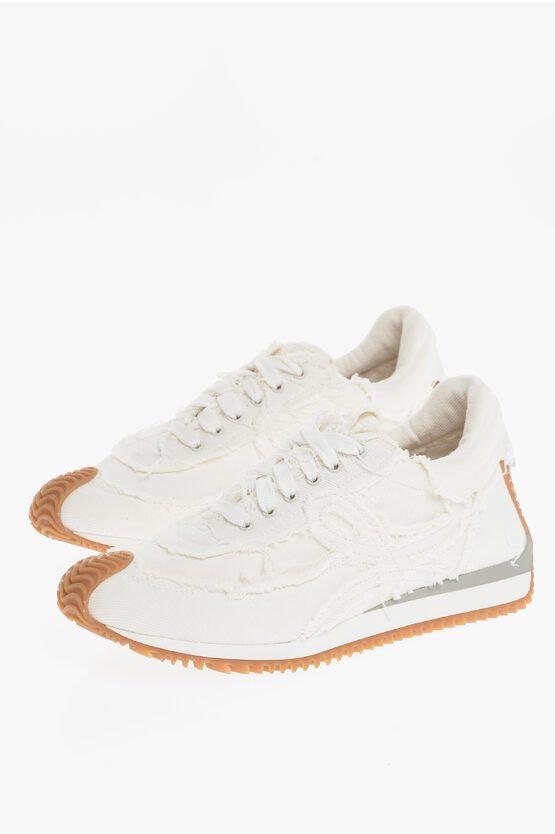 LOEWE Twill Low-Top Sneakers with Track Sole