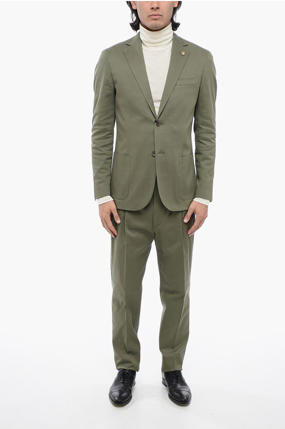 Shop Corneliani Twill Side Vents Notch Lapel Circle 2-button Suit