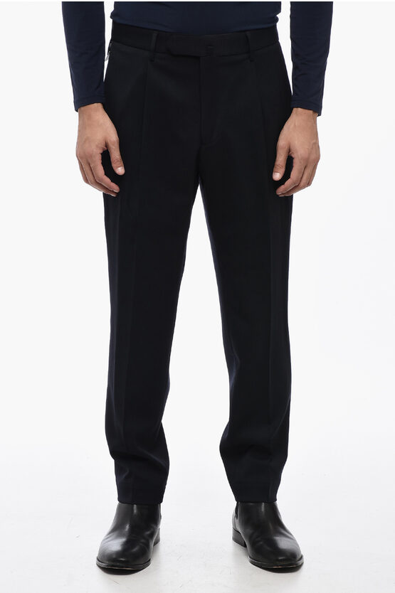 Shop Santaniello Twill Single Pleat Il Viaggiatore Pants