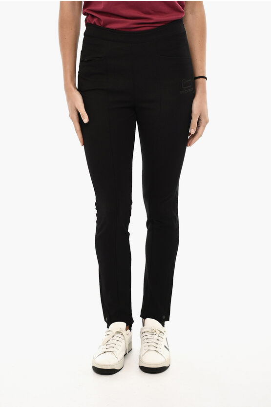 Woolrich Twill Skinny Fit Stirrup Pants In Black
