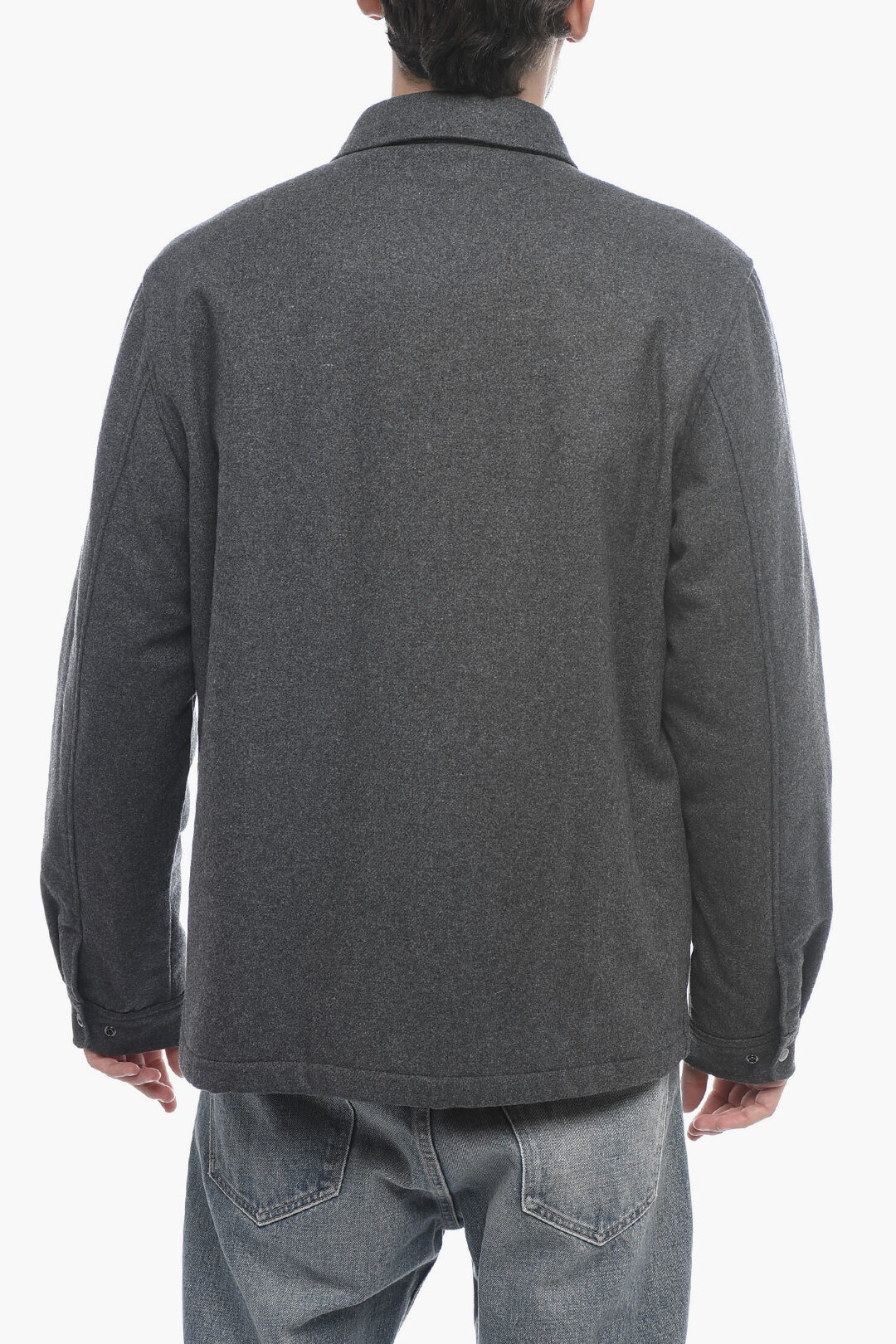 Woolrich Twill Wool and Nylon ALASKAN Overshirt with Double Breast 