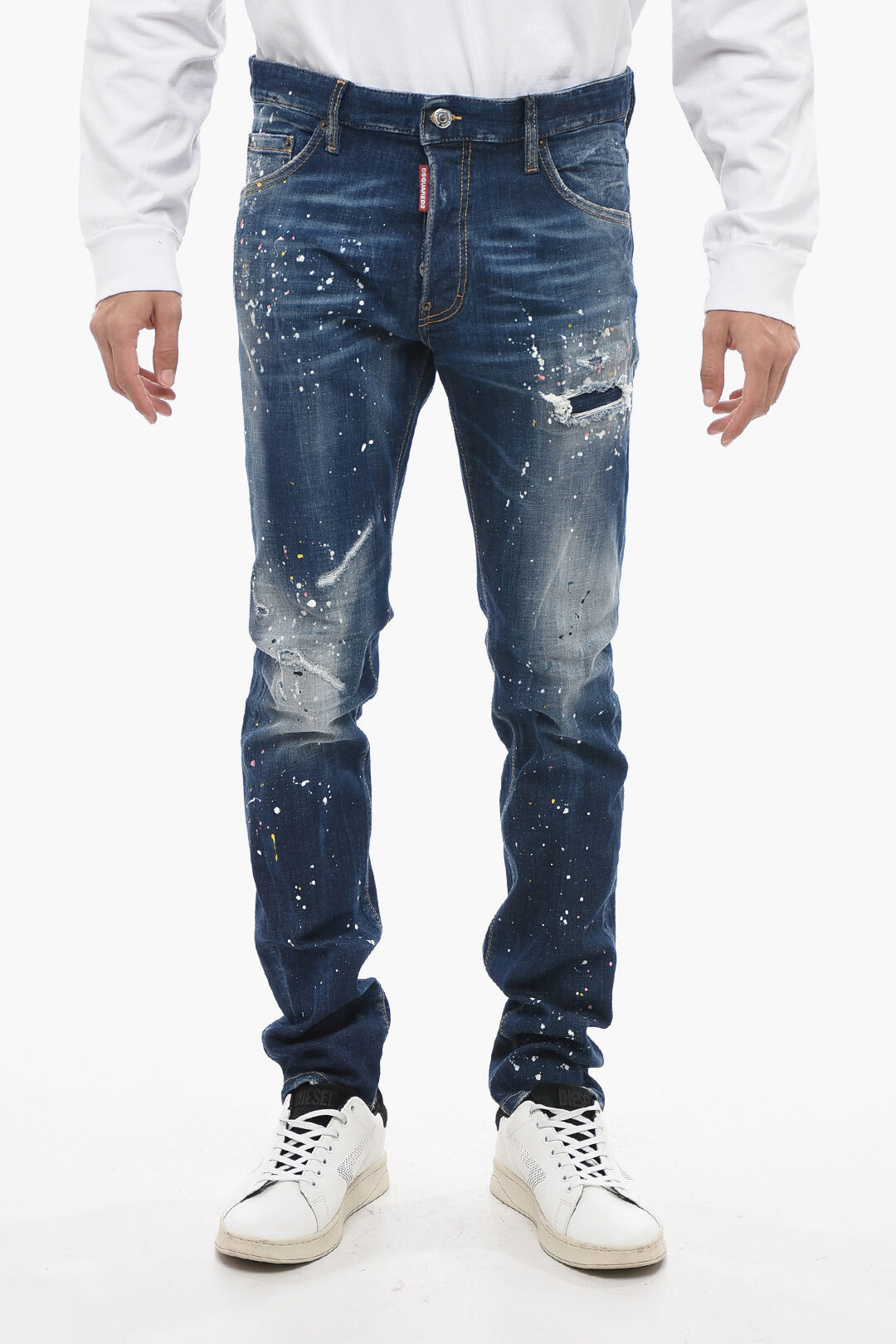 Vernice Pantaloni Jeans Vernice Uomo Jeans Strappati Jeans Pittura
