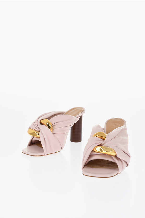 Jw Anderson Twisted Leather Mules Heel 9 Cm
