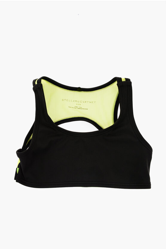 Shop Stella Mccartney Two-tone Active Top With Cut-out Detail