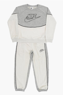 Nike KIDS Solid Color Hoodie and Joggers Set with Printed