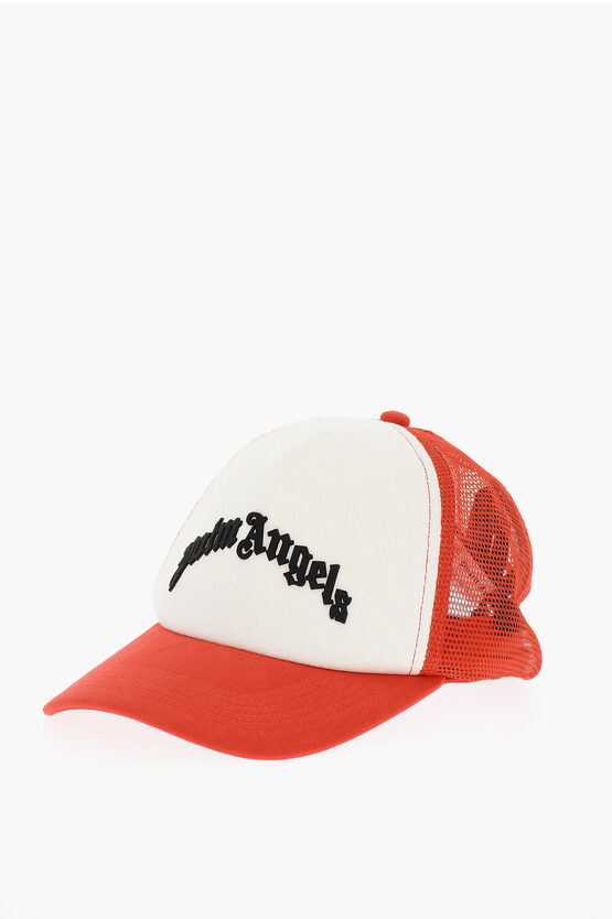 Palm Angels Two-tone Baseball Cap With Embossed Logo And Mesh Detail In Orange