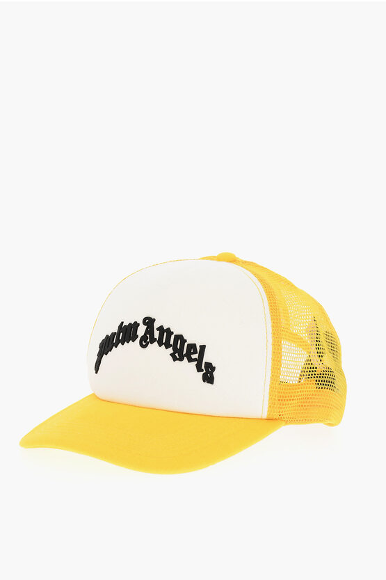 Palm Angels Two-tone Baseball Cap With Embossed Logo In Yellow