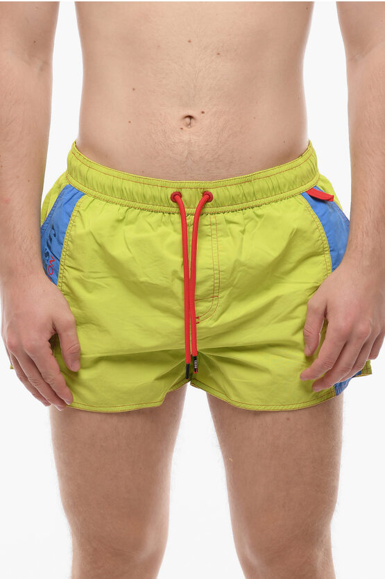 Diesel Two-tone Bmbx-caybay Swim Shorts In Yellow