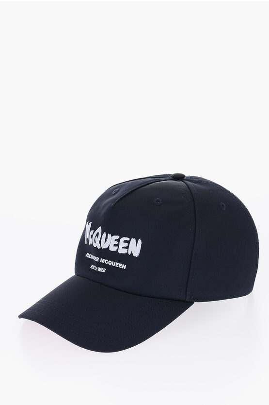 Shop Alexander Mcqueen Two-tone Cap With Leather Details