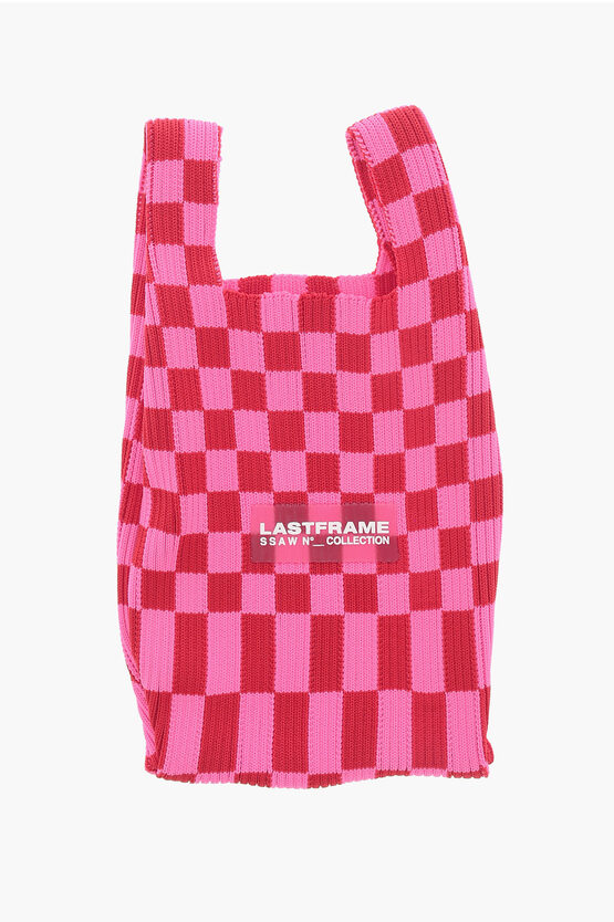 Last Frame Two-tone Checked Mini Bag With Faux Leather Shoulder Strap