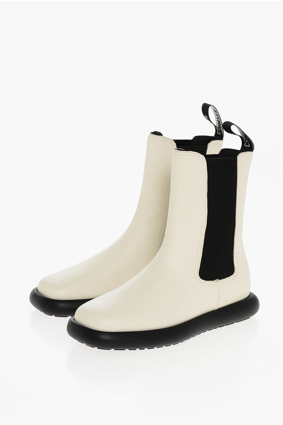 Camper Chelsea Wave Ankle Boots In White