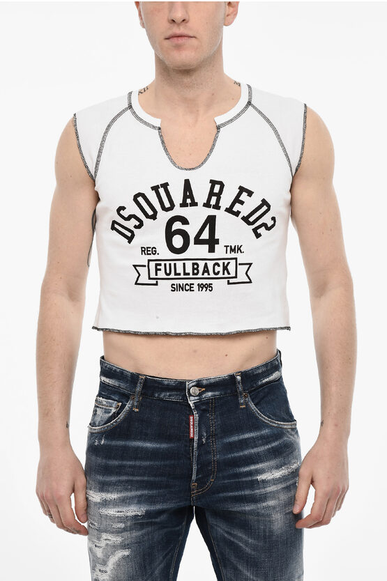 Dsquared2 Two-tone Cool Fit Cropped T-shirt
