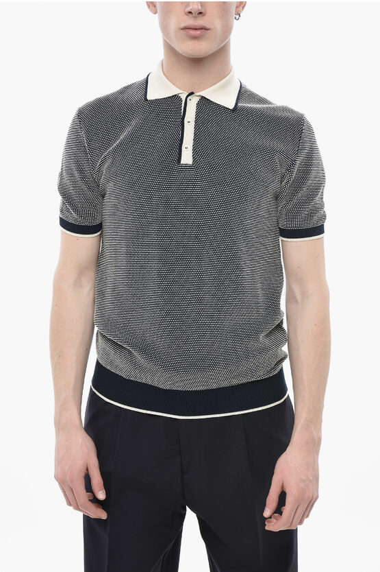 Altea Two-tone Cotton Piqué Polo In Brown