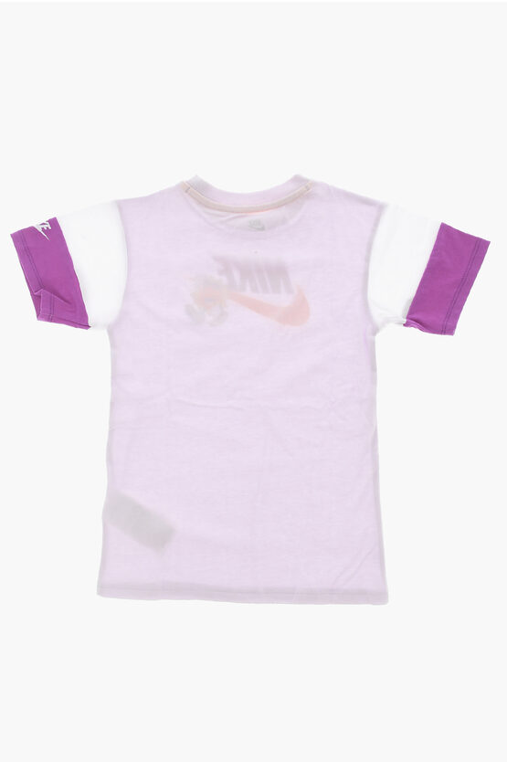 Two-Tone Crew-neck T-shirt With Logo Print