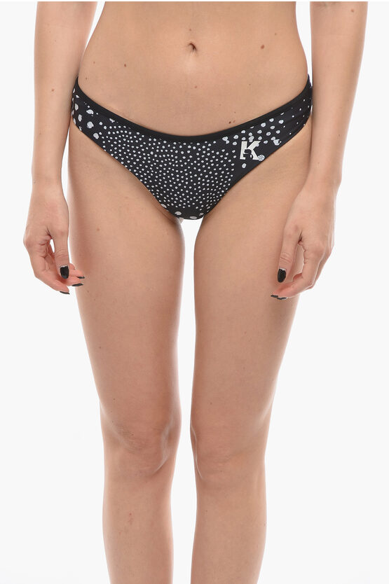 Karl Lagerfeld Two-tone Dots Bottom Bikini In Metallic