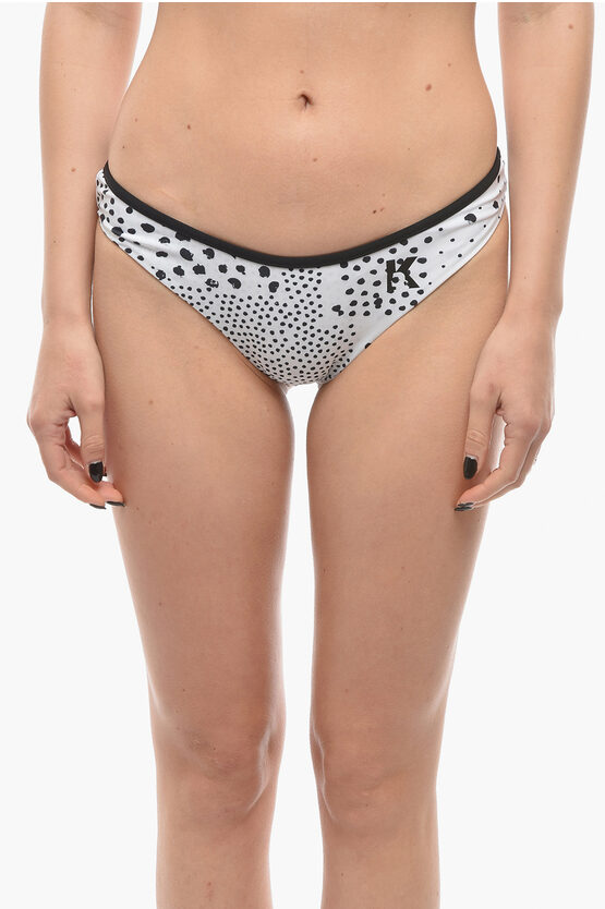 Karl Lagerfeld Two-tone Dots Bottom Bikini In Metallic