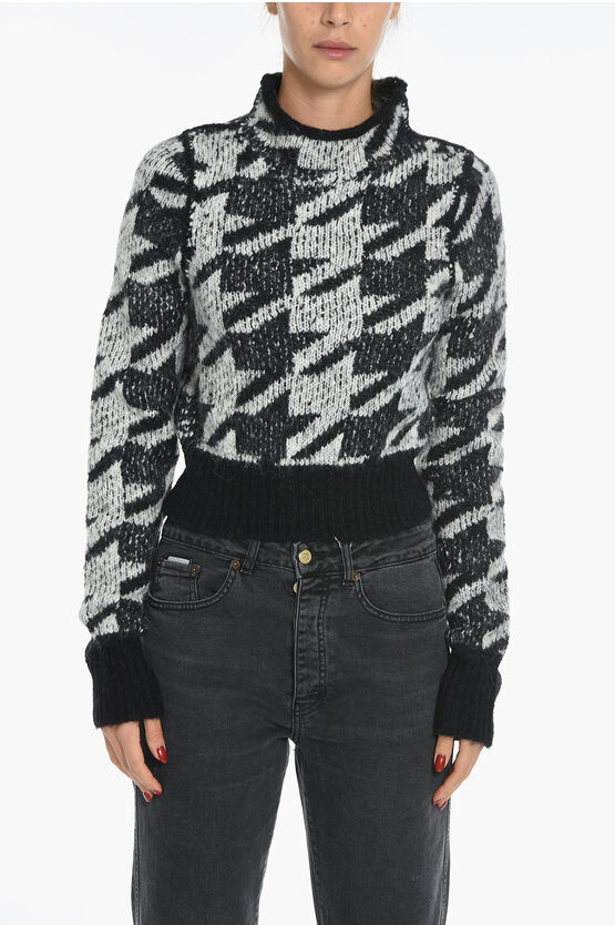Rag & Bone Edith Reversible Wool-blend Mock-neck Sweater In Black