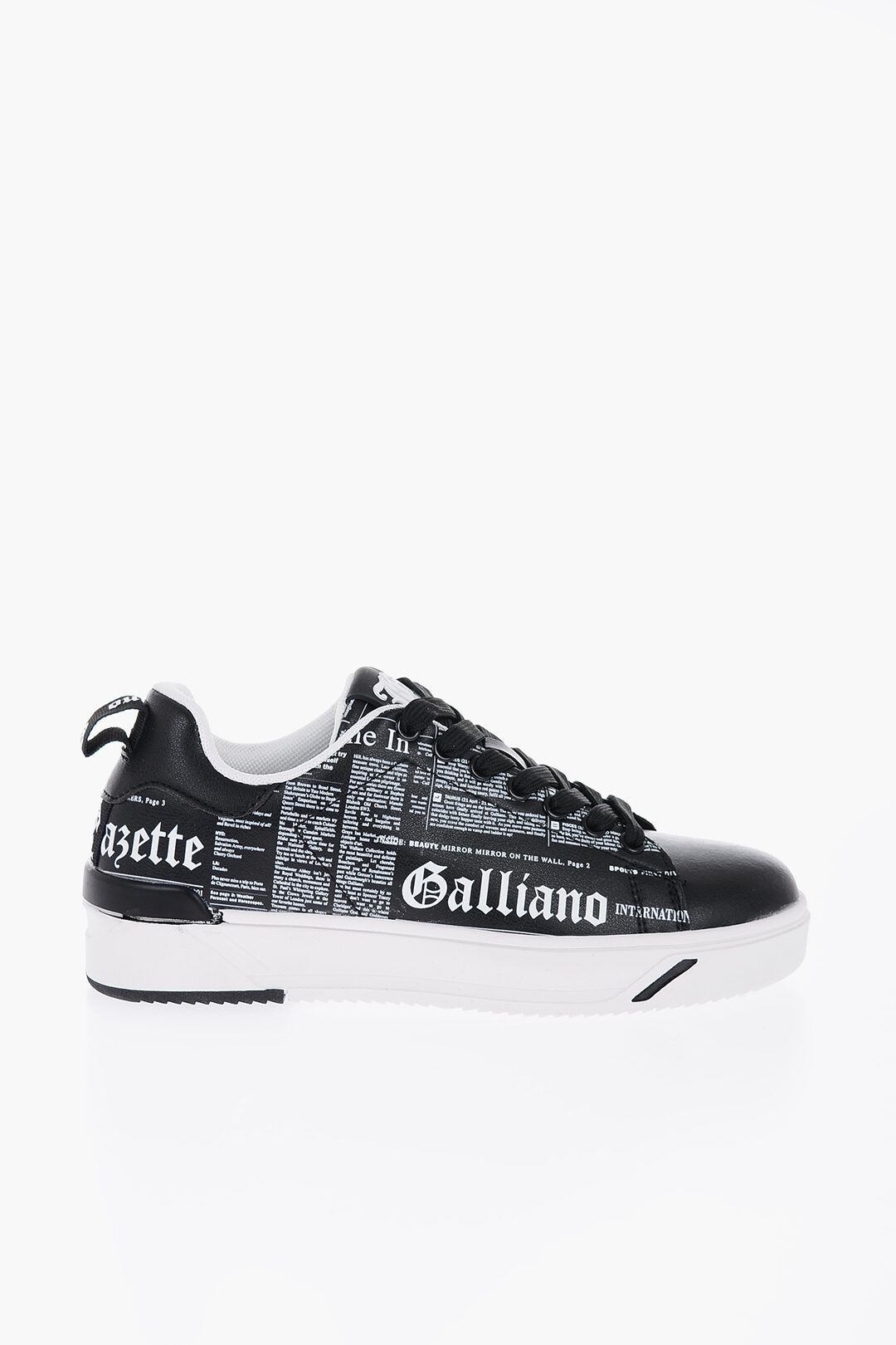 John Galliano Women's Logo Print Sneakers In White Black