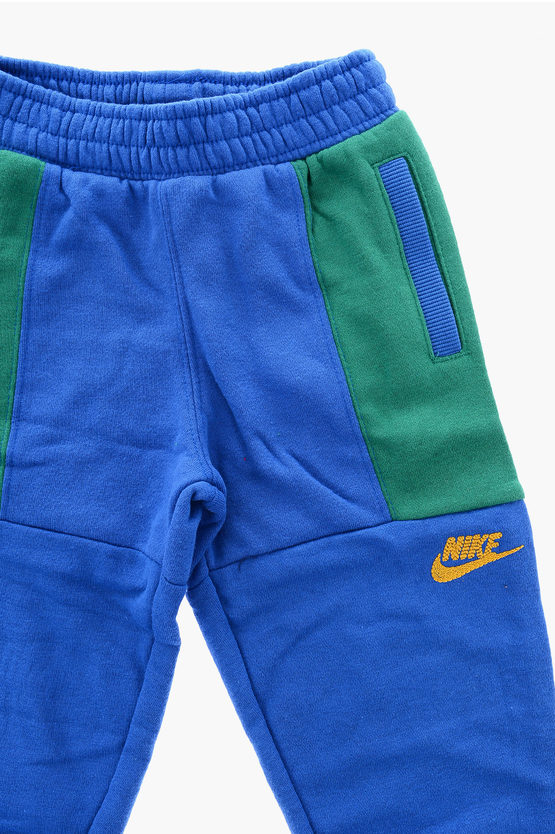 Two-Tone Fleeced Cotton Joggers