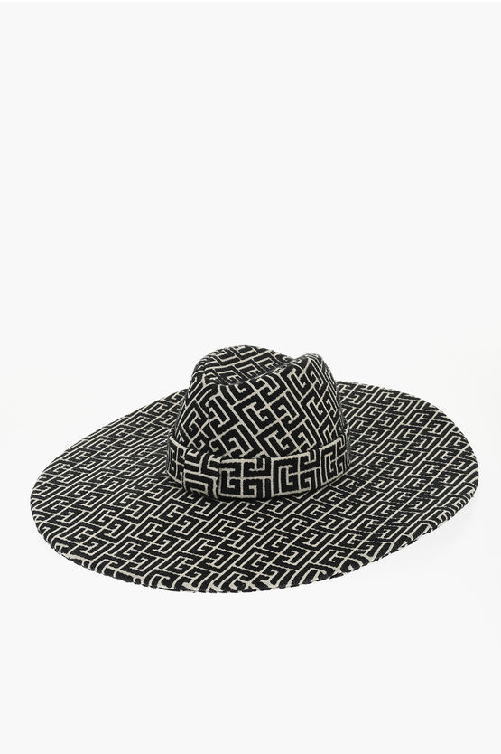 Balmain Two-tone Floppy Hat With All-over Monogram