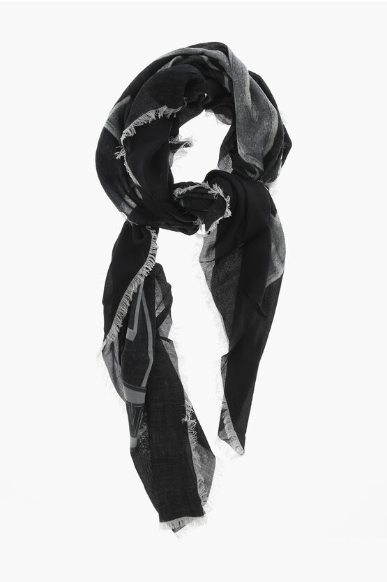 Shop Givenchy Two-tone Foulard With Fringes