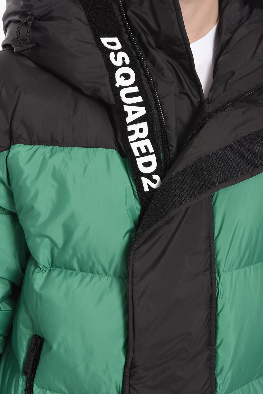 Dsquared2 logo-patch quilted jacket - Green