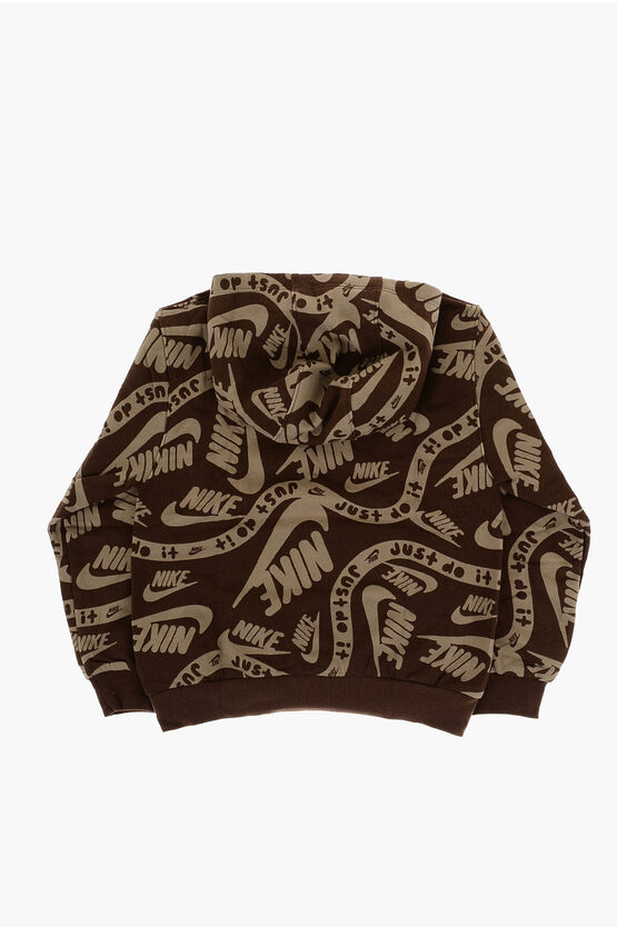 Two-Tone Hoodie with All-Over Logo